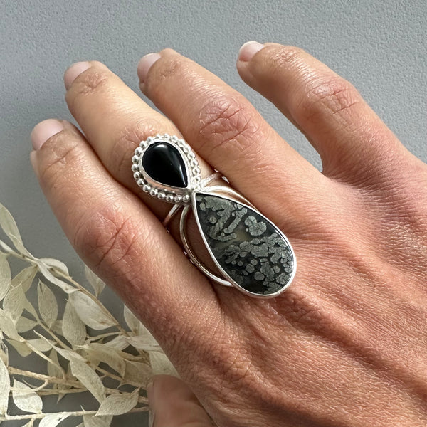 Black Onyx + Marcasite Ring