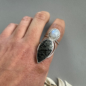 Moonstone + Marcasite Ring