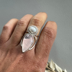 Pearl + Rose Quartz Ring