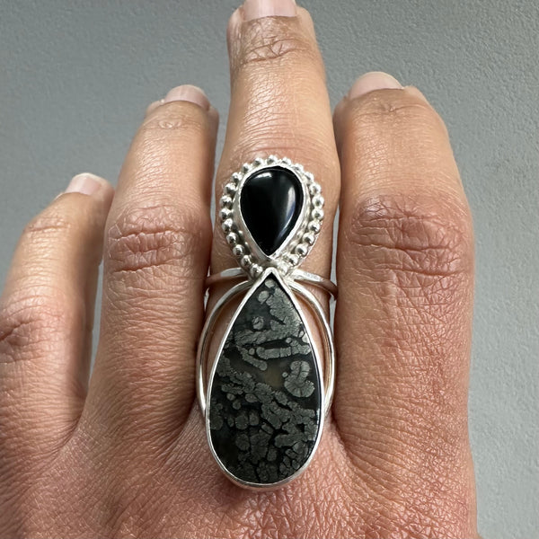 Black Onyx + Marcasite Ring