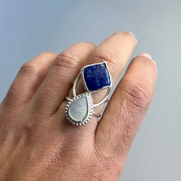 Lapislázuli + Mother of Pearl Ring