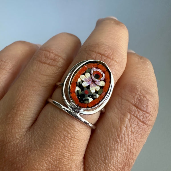 Micromosaic Ring in Coral