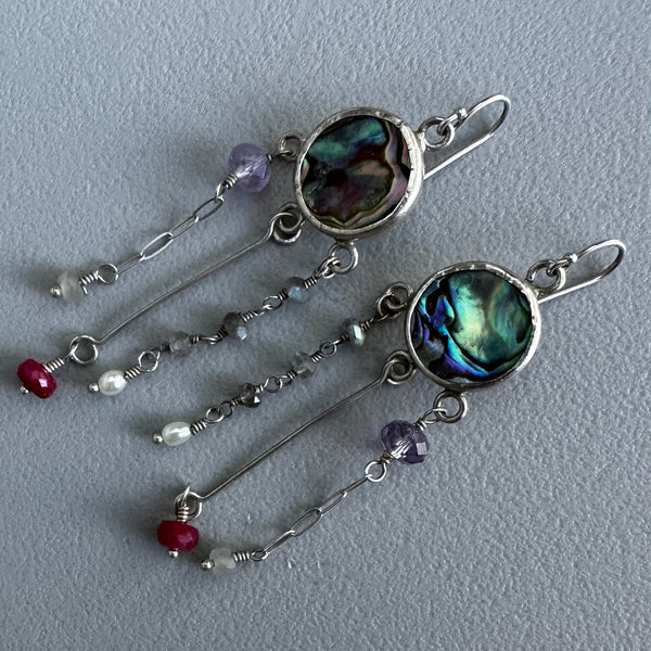 Lluvia Earrings in Abalone