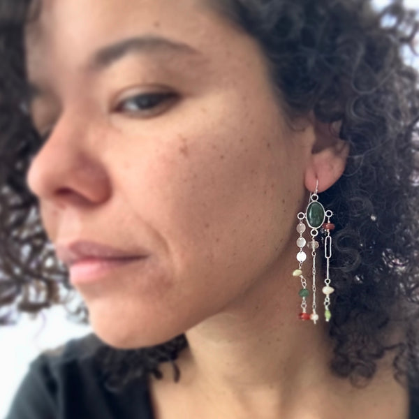 Lluvia Earrings in Green