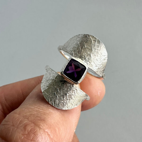 Amethyst Shield Ring