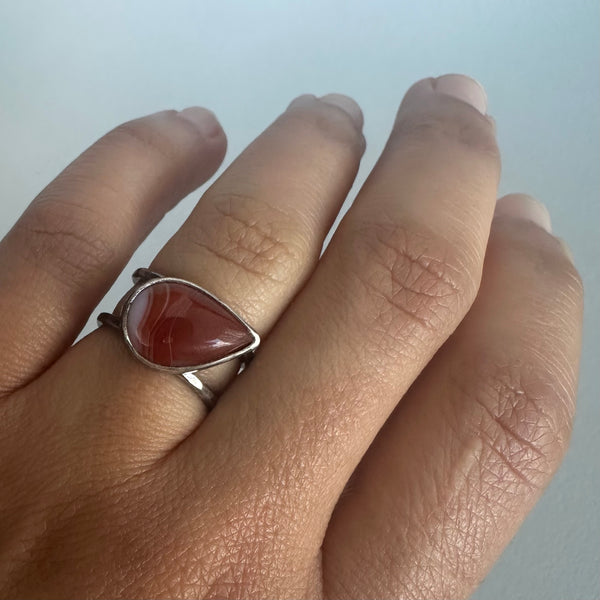 Sardonyx Teardrop Ring 2