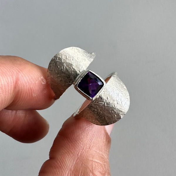 Amethyst Shield Ring