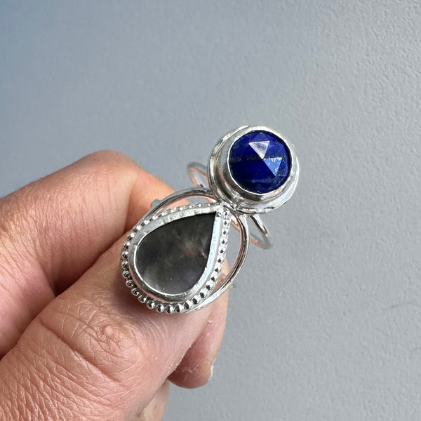 Lapislázuli + Mother of Pearl Ring