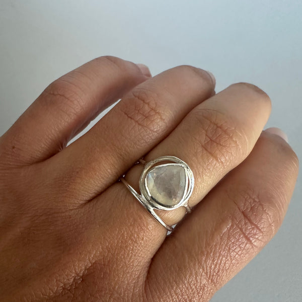 Faceted Moonstone Ring
