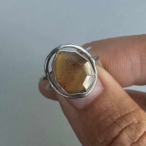 Montana Agate Halo Ring 2