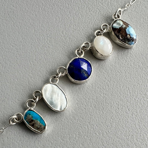 Little Treasures Necklace in Blue and White