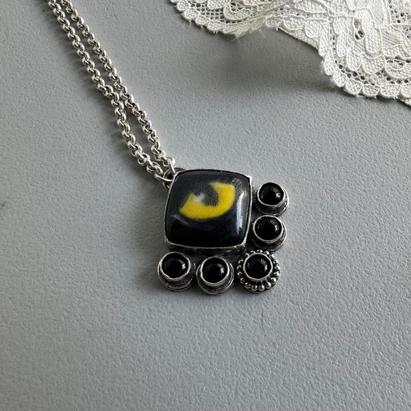 Black Cat Lover’s Eye Pendant
