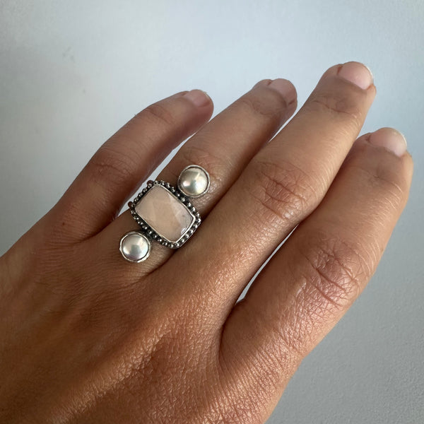 Double Pearl + Peach Moonstone