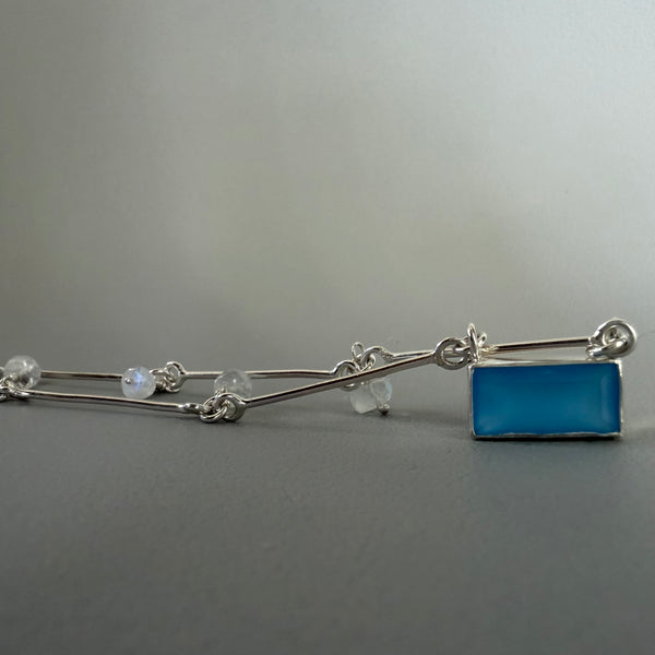 Blue Chalcedony + Moonstone Necklace
