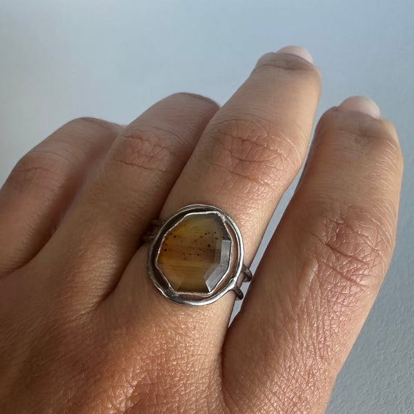 Montana Agate Halo Ring 2