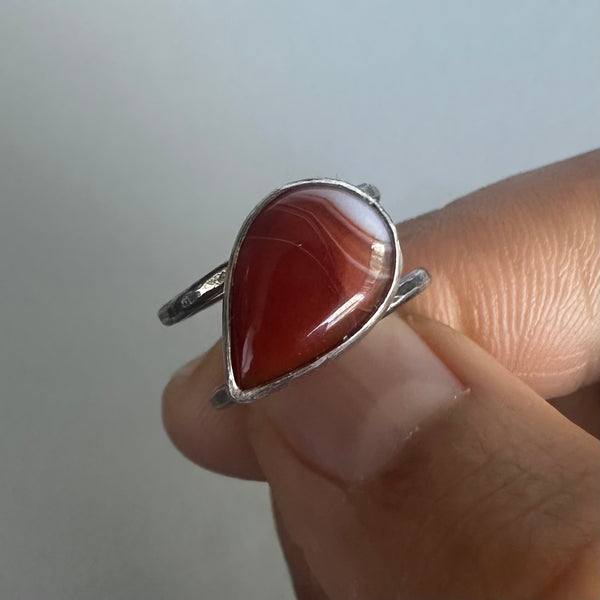 Sardonyx Teardrop Ring 2