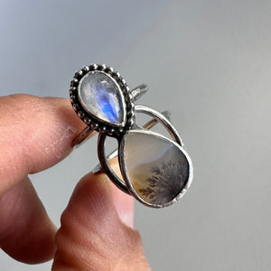 Landscape Agate + Moonstone Ring