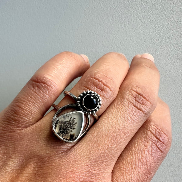 Landscape Agate + Onyx Ring