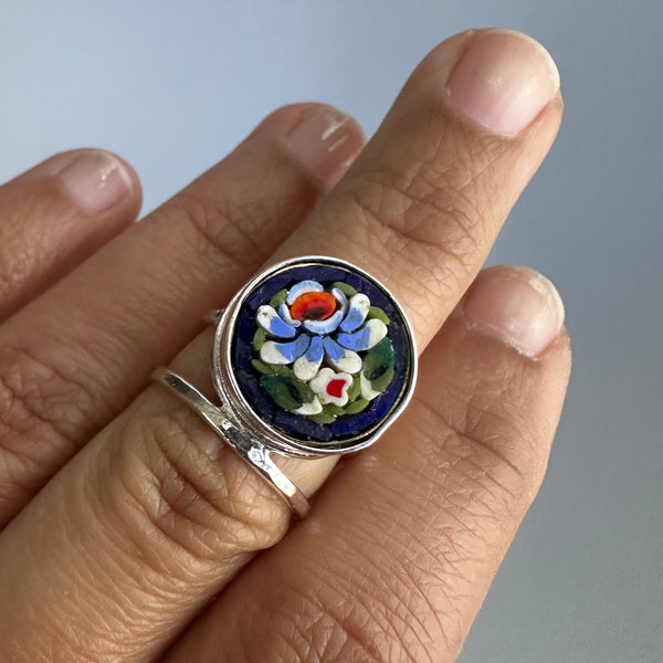 Micromosaic Ring in Blue