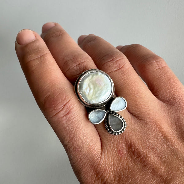 Pearl + MoP Ring #1
