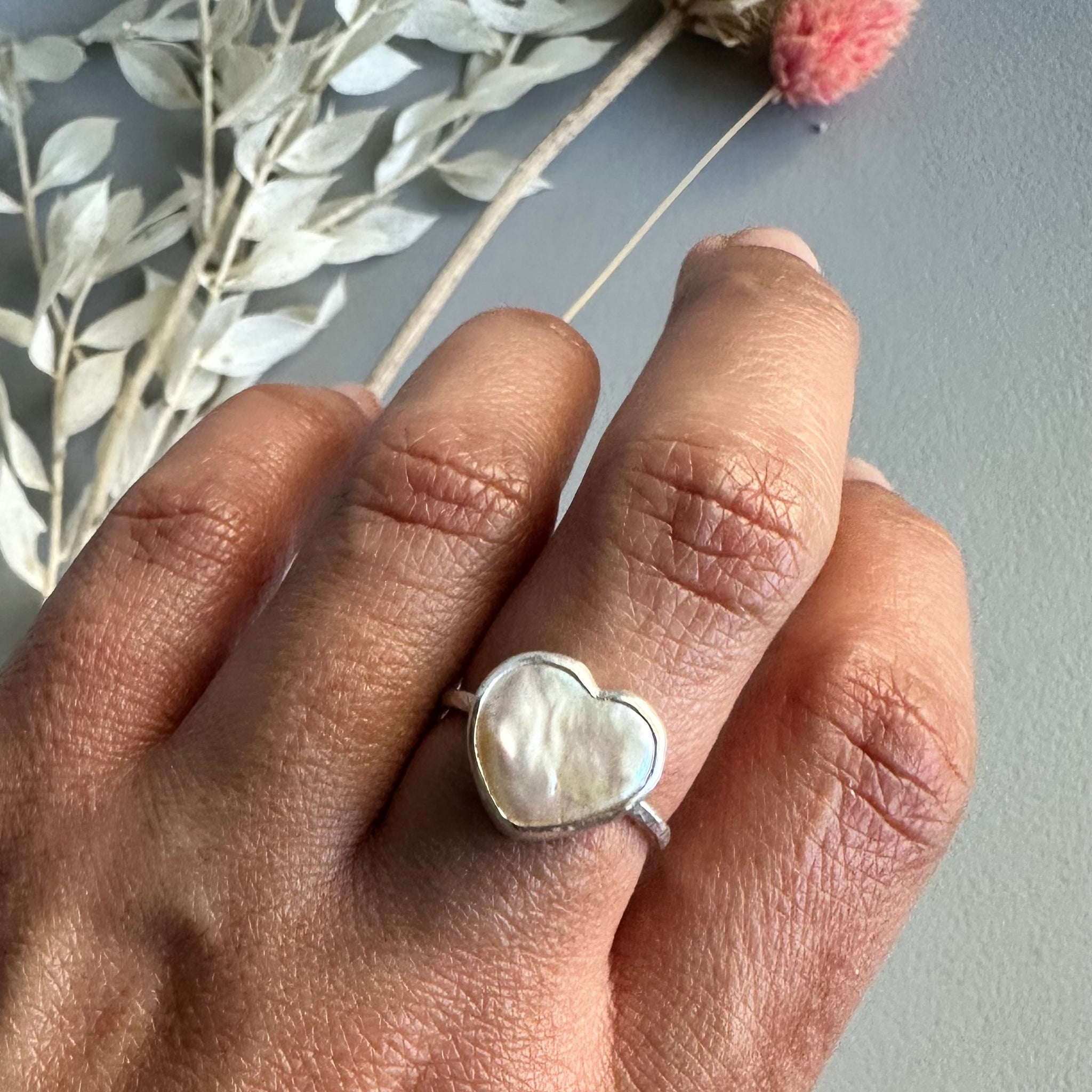 Pearl Heart Ring