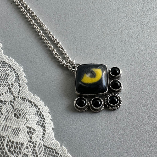 Black Cat Lover’s Eye Pendant
