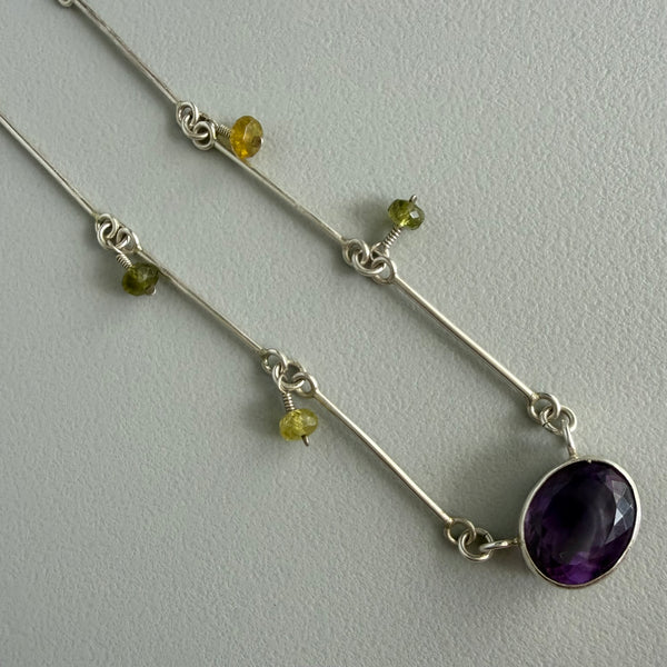 Amethyst + Sapphire Necklace