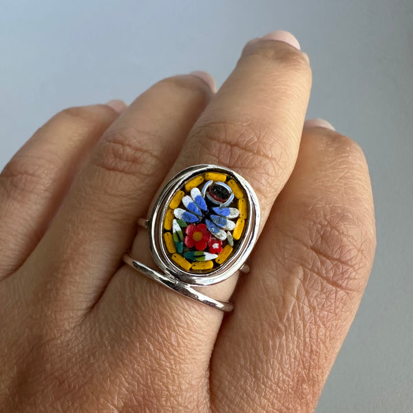 Micromosaic Ring in Yellow