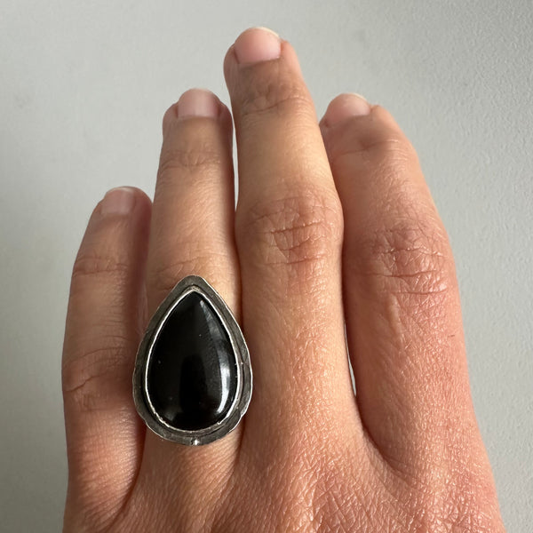 Teardrop Onyx Ring