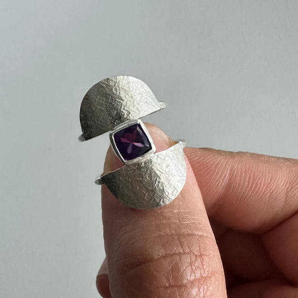 Amethyst Shield Ring