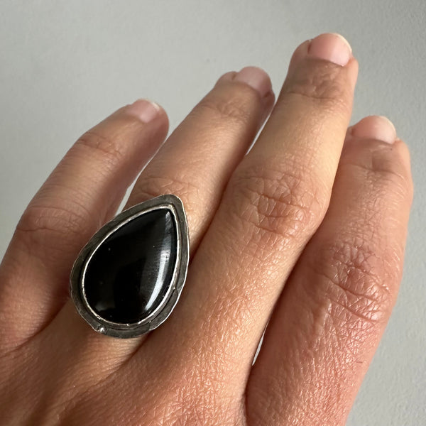 Teardrop Onyx Ring