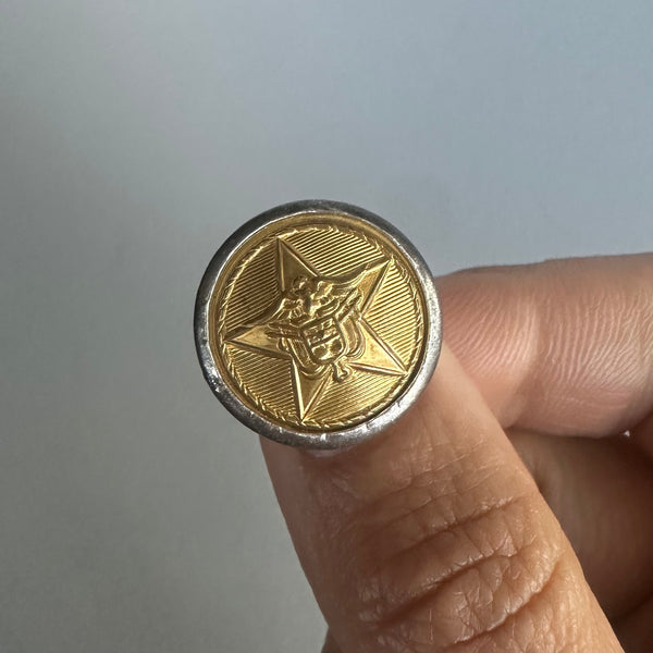 Vintage Military Button Ring