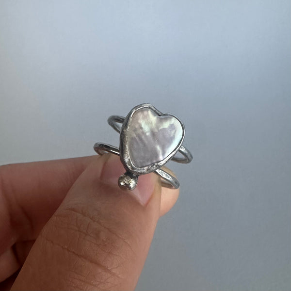 Pearl Heart Ring