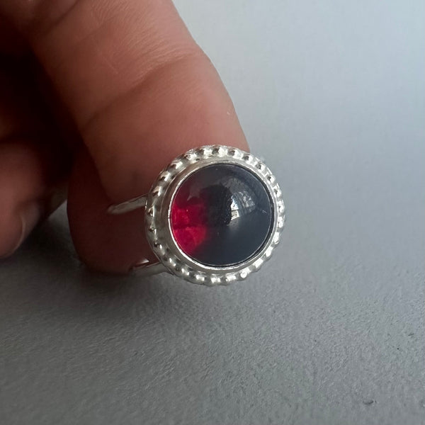 Beaded Garnet Ring