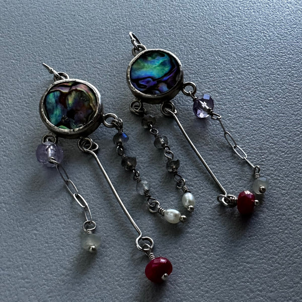 Lluvia Earrings in Abalone