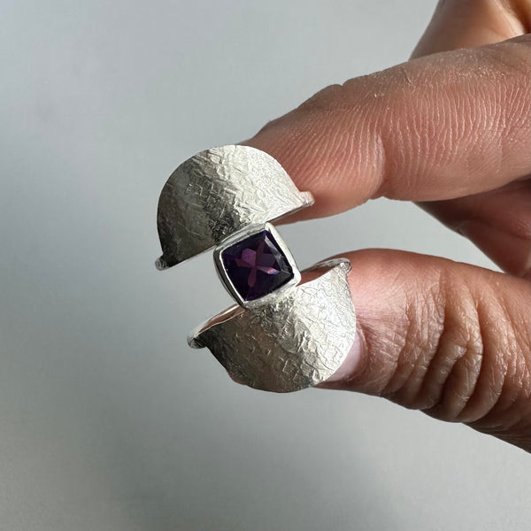 Amethyst Shield Ring