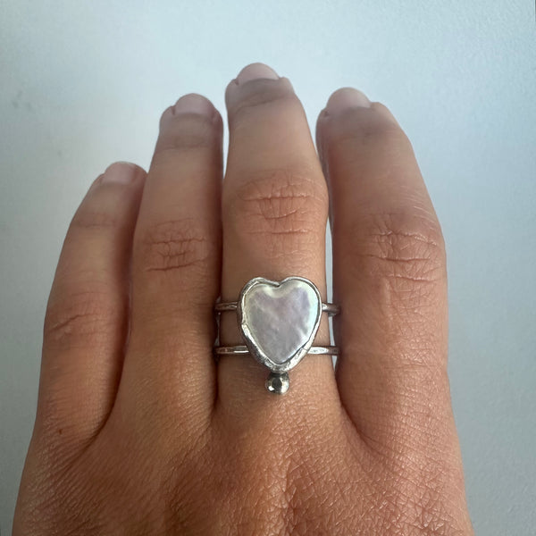 Pearl Heart Ring