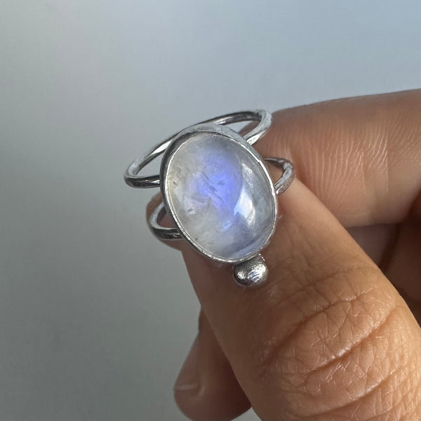 Moonstone with Dot Ring