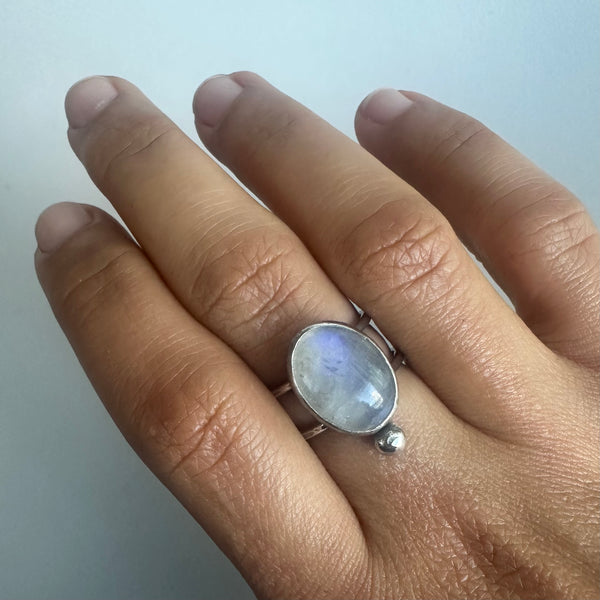 Moonstone with Dot Ring