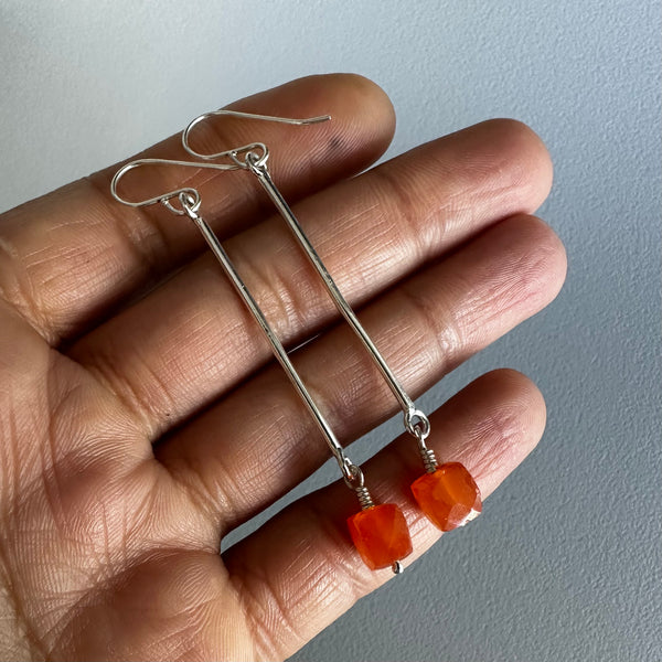 Carnelian Bar Earrings