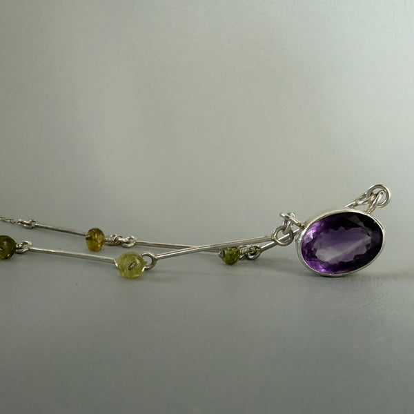 Amethyst + Sapphire Necklace