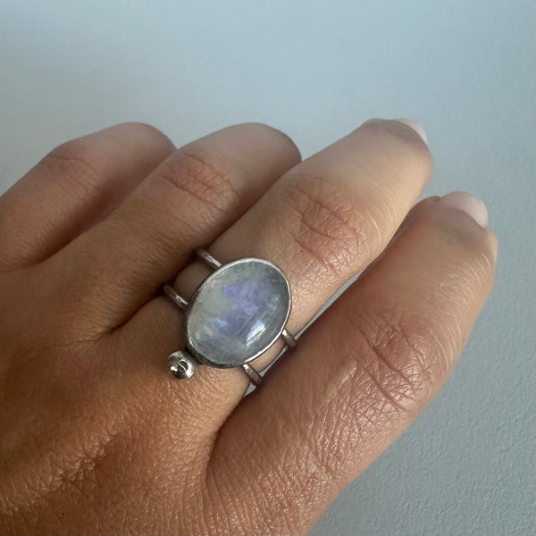 Moonstone with Dot Ring