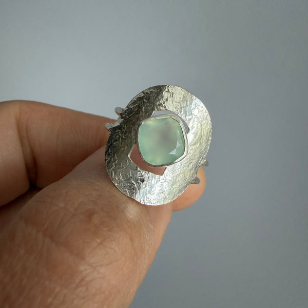 Chalcedony Shield Ring