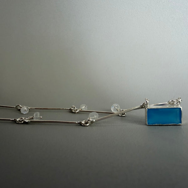 Blue Chalcedony + Moonstone Necklace