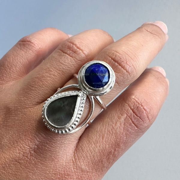 Lapislázuli + Mother of Pearl Ring