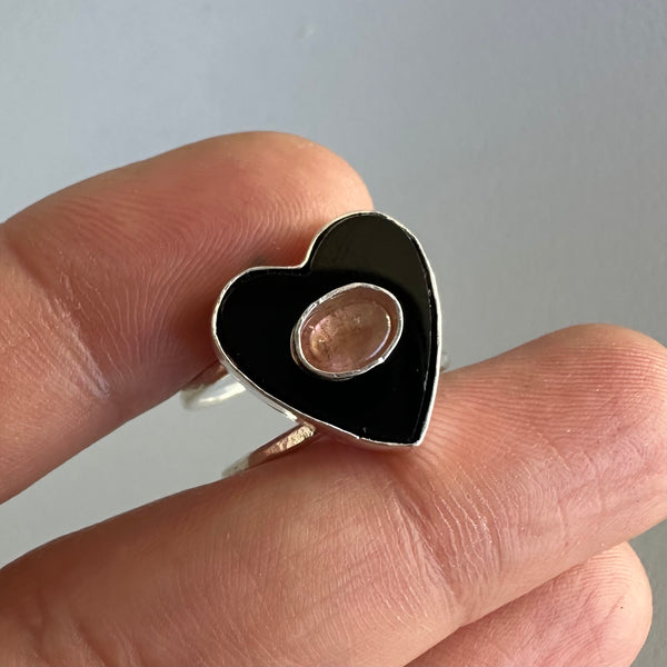 Tourmaline + Black Heart (Ring or Pendant)