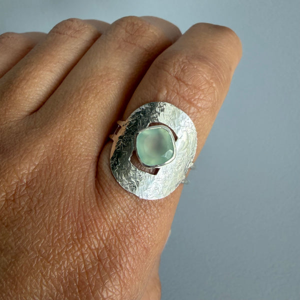 Chalcedony Shield Ring