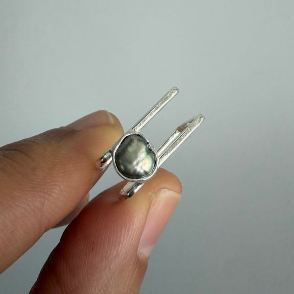 Lavender Gray Pearl Ring