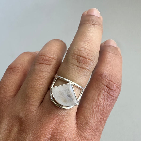 Fan Moonstone Ring