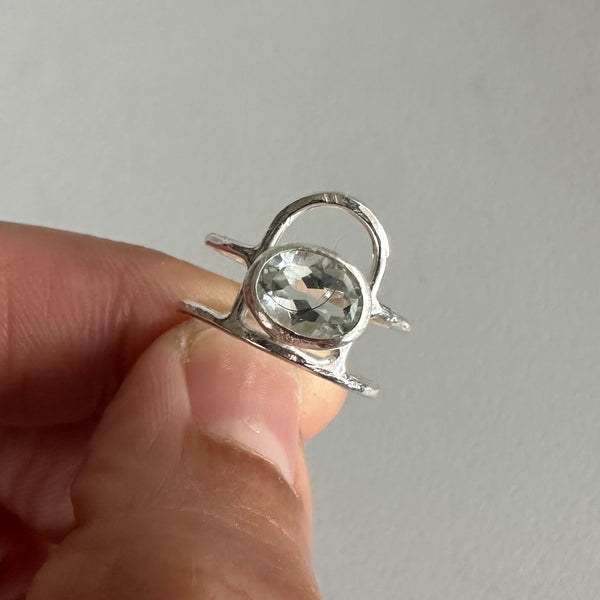 White Topaz Arch Ring